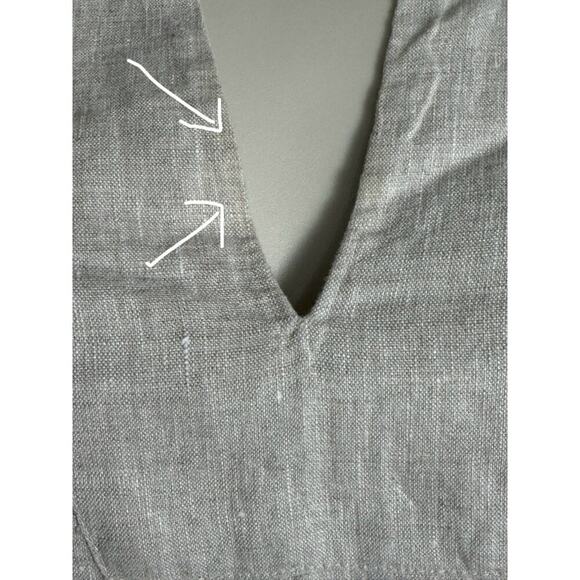 NWT Madewell V-Neck Linen Mini Dress in Natural Undyed Size XXS - Picture 15 of 15